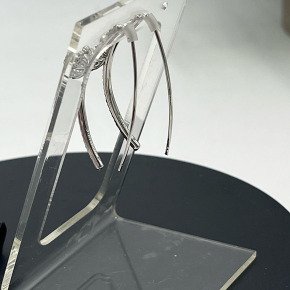 Givenchy Silver Tone Starburst Crystal Flower Half Hoop New - Picture 8 of 11